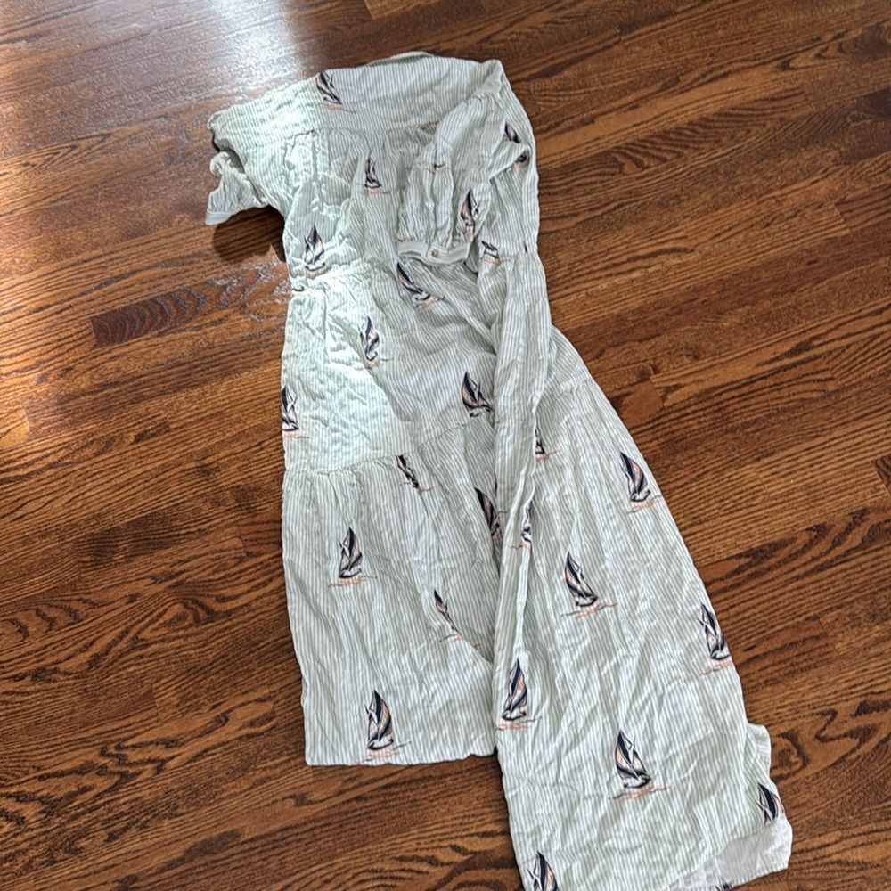 The Carolita Printed Tiered Shirt Dress By Anthropologie SailBoat - Picture 9 of 9